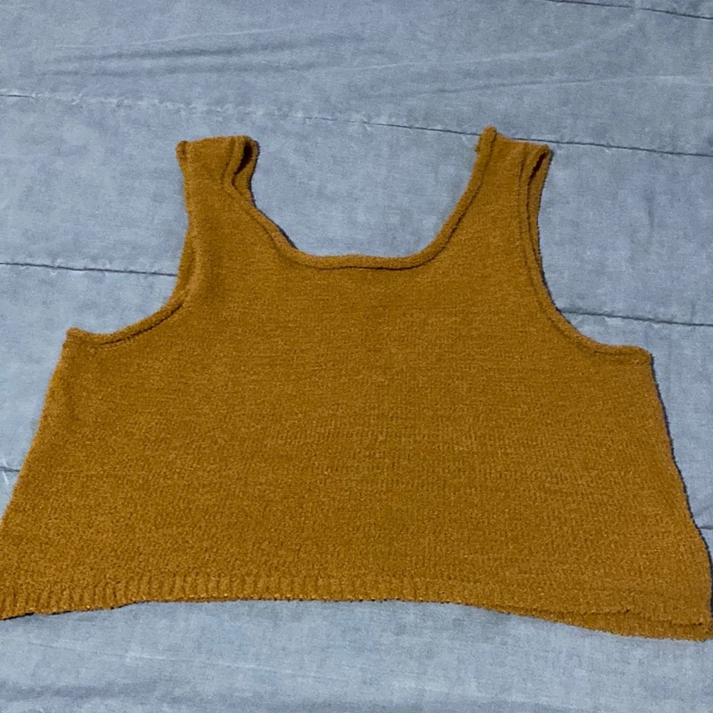 Double zero brand large super soft crop tank mustard color